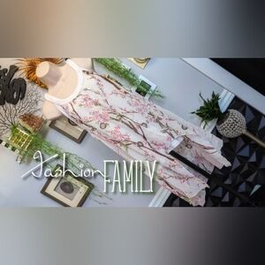 Fashion Family Cherry Blossom Sheer Glowy Tunic Tank Top XL-2XL
